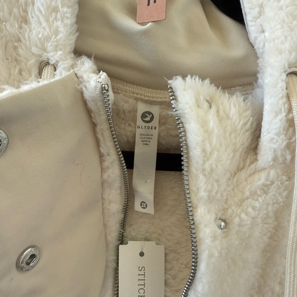 Glyder Cream Sherpa Jacket - Picture 3 of 5